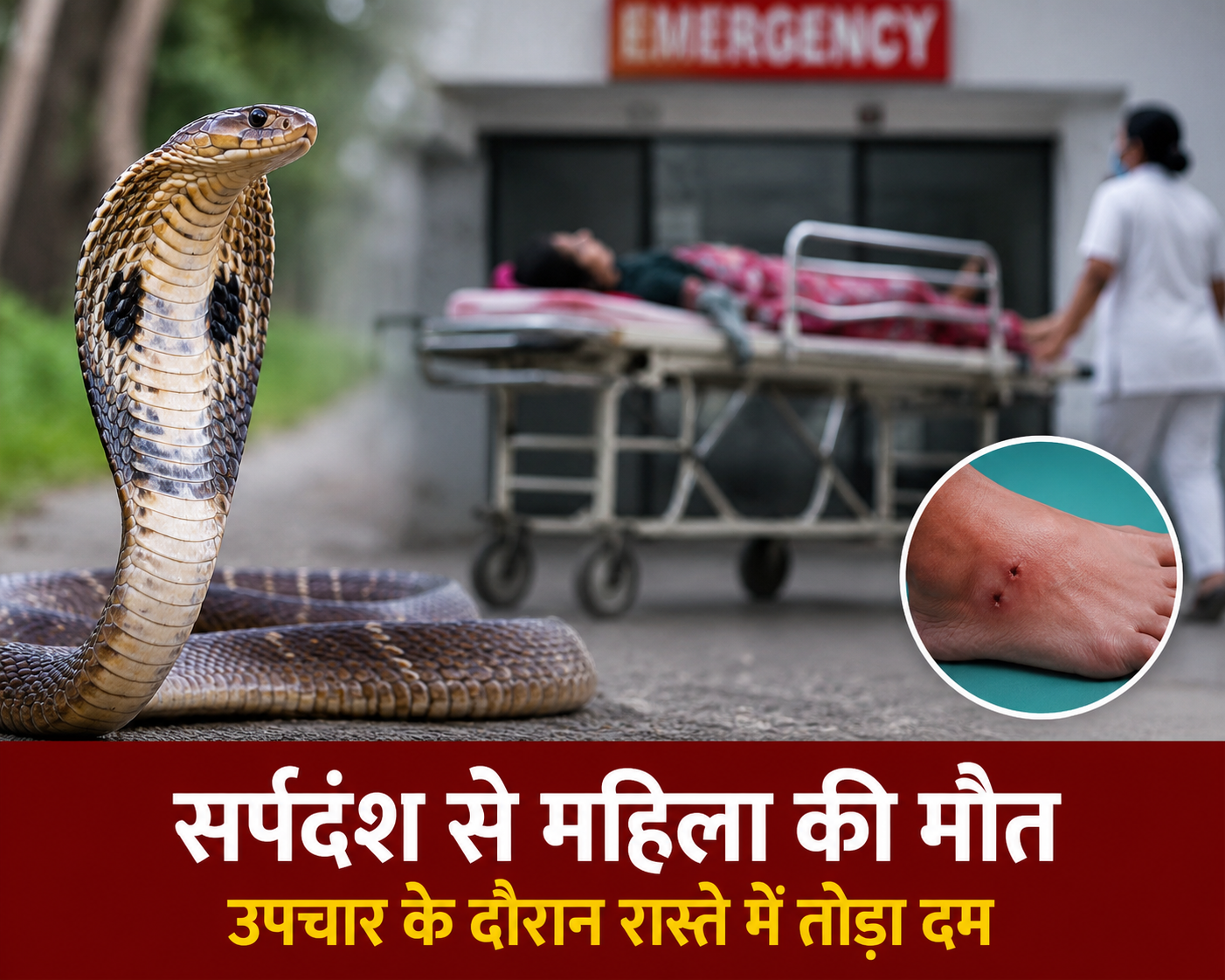 45 वर्षीय महिला की सर्पदंश से मौत, घास काटने खेत गई थीं अकेली; बैजनाथ अस्पताल से रेफर के बाद रास्ते में तोड़ा दम